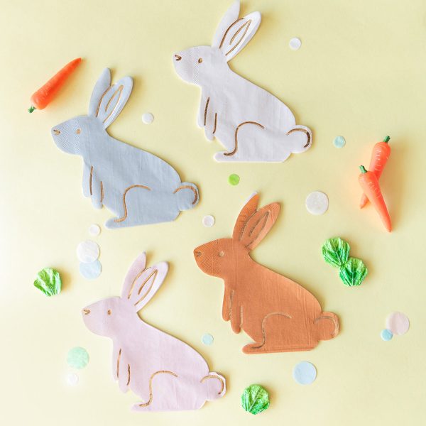 Bunnies In The Garden Large  Bunny  Napkins For Cheap - Image 2