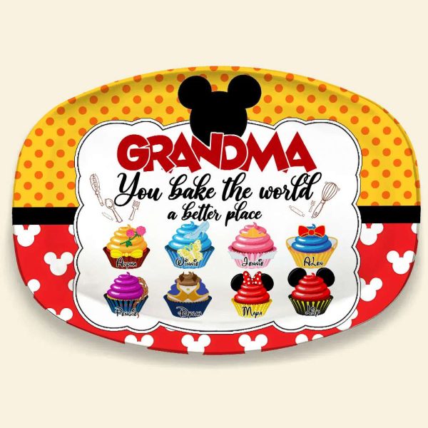 Personalized Gifts For Grandma, Sweet Cupcakes Christmas Resin Plate 03TOLU011124 For Discount - Image 5